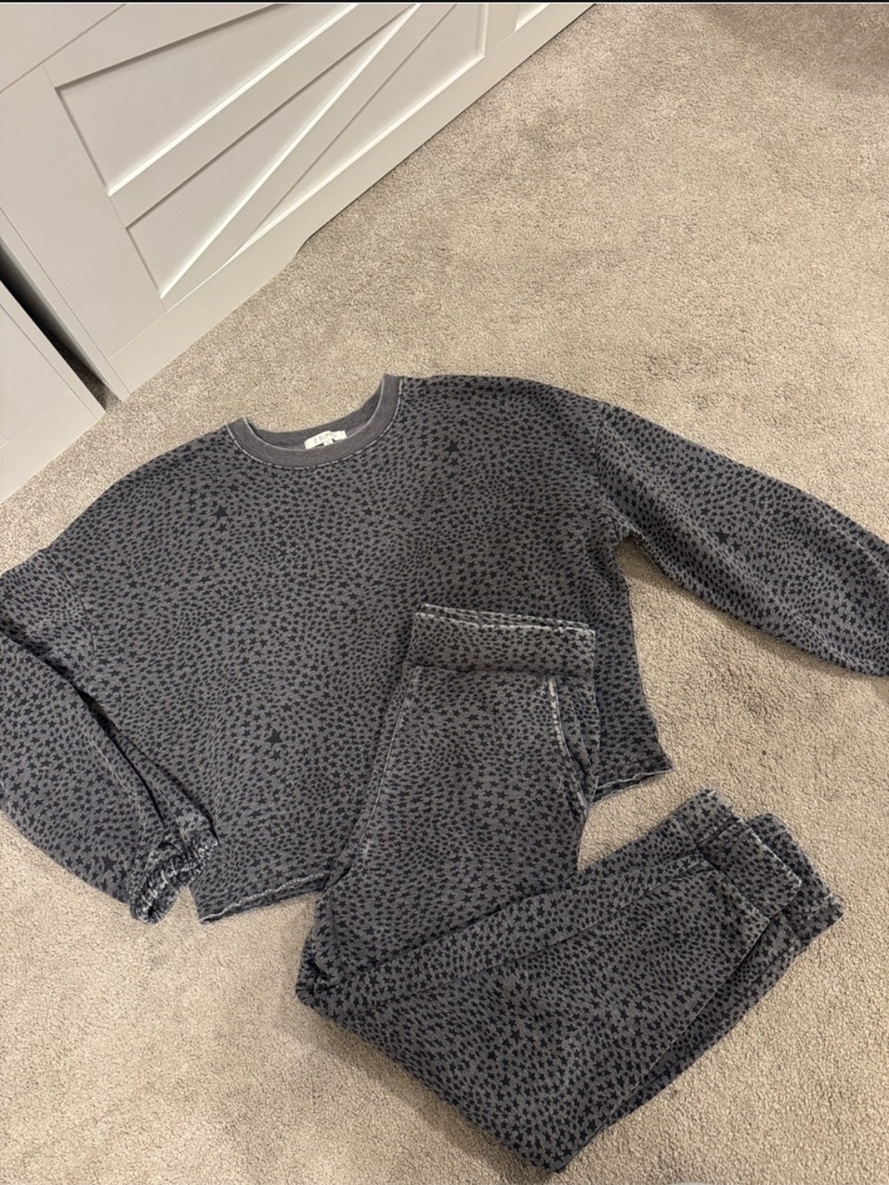 Z Supply Charcoal Star-Print Crewneck Sweater